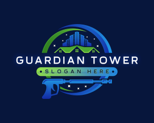 Power Wash Building Cleaner logo design