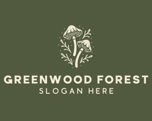 Mushroom Plant Forest logo design