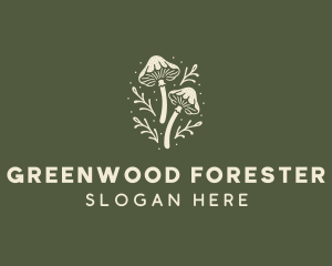 Mushroom Plant Forest logo design