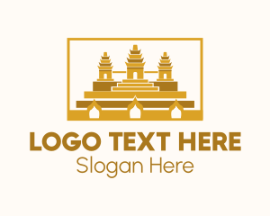 Travel Guide - Ancient Temple Landmark logo design