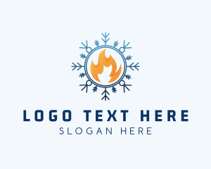 Refrigeration - Fire Snowflake Cooling logo design