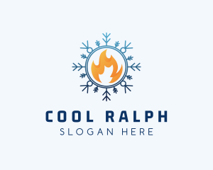 Fire Snowflake Cooling logo design