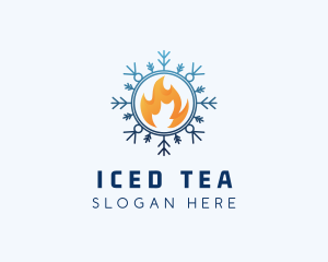 Fire Snowflake Cooling logo design