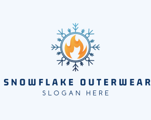Fire Snowflake Cooling logo design