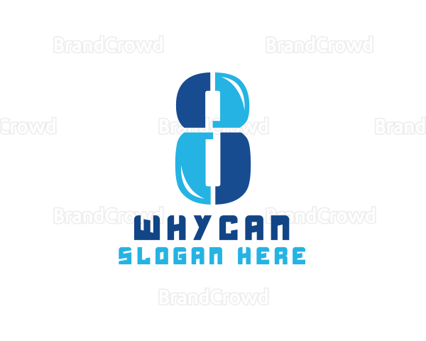 Modern Digital Number 8 Logo