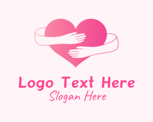 Hugging - Dating Love Heart logo design