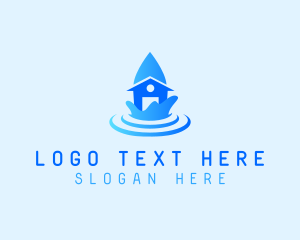 H2o - Drop Water House logo design
