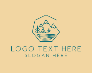 Mountain Peak - Nature Lake Campsite logo design