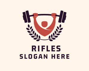 Gym Instructor Barbell Logo