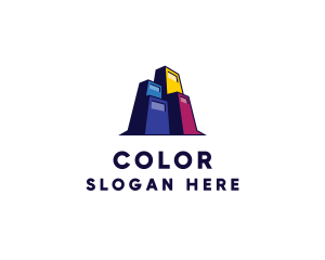 Colorful Building Contractor Logo