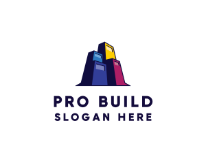 Colorful Building Contractor logo design