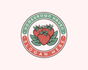 Strawberry Organic Homegrown logo design