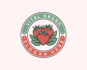 Strawberry Organic Homegrown logo design