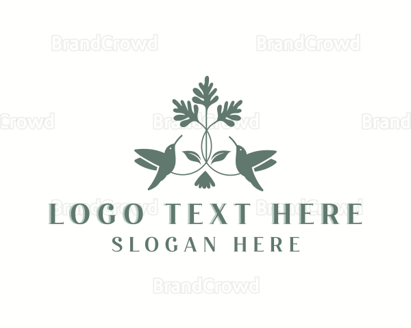 Creative Hummingbird Leaf Logo
