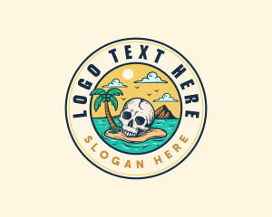 Island - Tropical Skull Island logo design