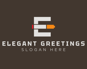 Cigarette Company Letter E logo design