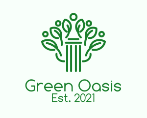 Green Pillar Plant  logo design