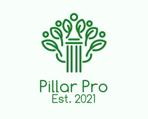 Green Pillar Plant  logo design