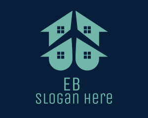 Aeroplane - House Apartment Airplane logo design