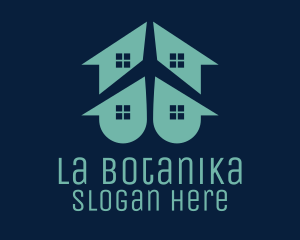 Apartment - House Apartment Airplane logo design