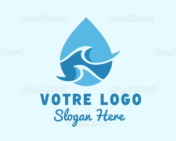 Sea Water Droplet Logo