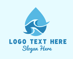 Sanitation - Sea Water Droplet logo design