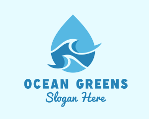 Sea Water Droplet logo design