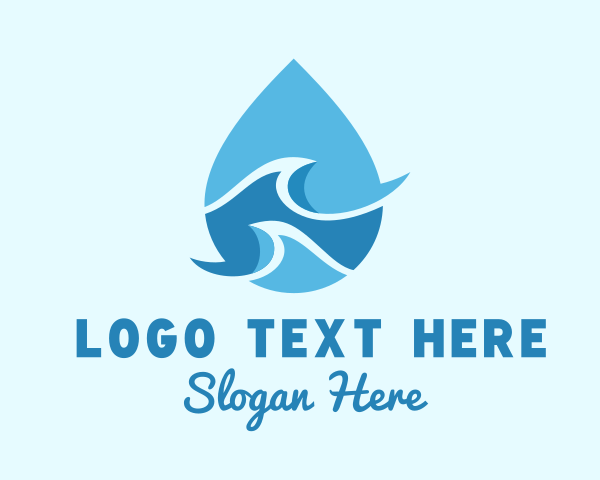 Beach - Sea Water Droplet logo design