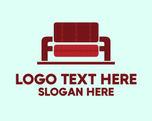 Brown Square - Red Couch Furniture logo design