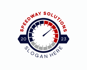 Pitcrew - Automotive Speed Meter logo design