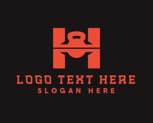 Lean - Gym Kettlebell Letter H logo design