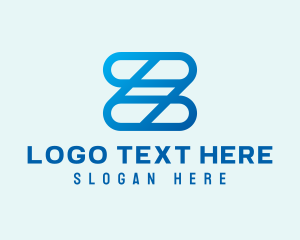 Teamwork - Blue Links Letter Z logo design