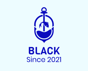 Aquatic - Blue Sea Anchor Fish logo design