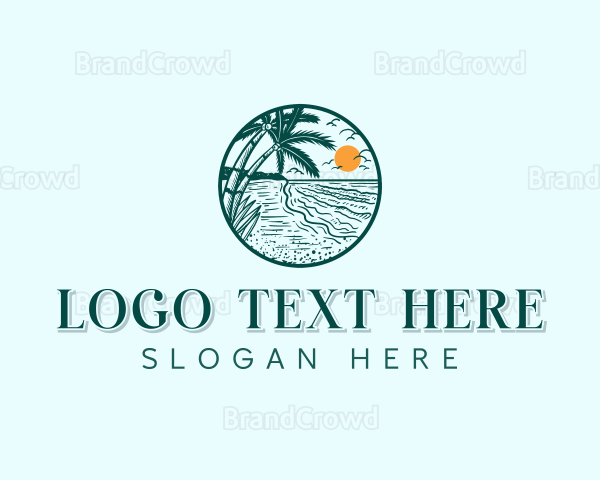 Ocean Seaside Beach Logo