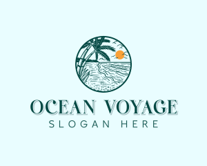 Ocean Seaside Beach logo design