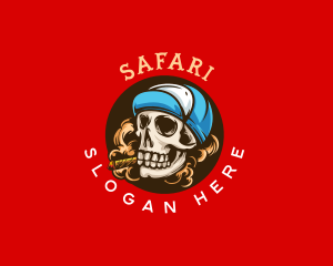 Skull Cigar Smoke Logo