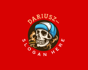 Skull Cigar Smoke Logo
