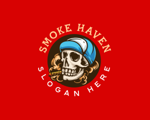Smoke - Skull Cigar Smoke logo design