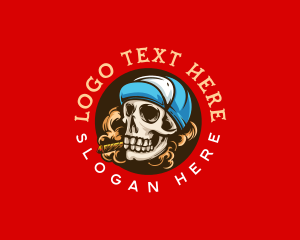 Skull Cigar Smoke Logo