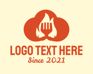 Utensils - Orange Cloud Cooking logo design