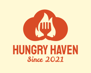 Hungry - Orange Cloud Cooking logo design