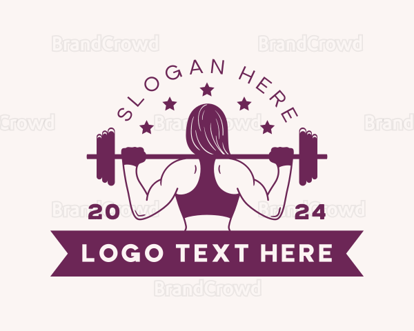 Woman Barbell Gym Logo