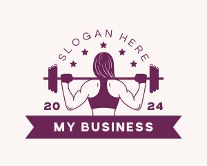 Woman Barbell Gym Logo