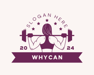 Bodybuilding - Woman Barbell Gym logo design
