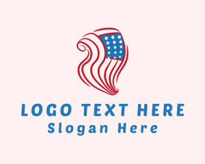 North America - Freedom American Flag logo design
