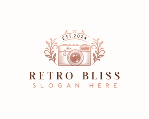 Nostalgia - Camera Floral Photography logo design