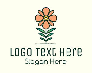 Flower Shop - Daisy Plant Flower logo design