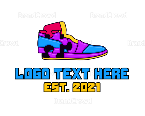 Multicolor Puzzle Shoe Logo