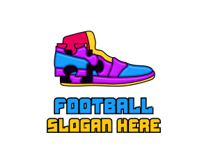 Multicolor Puzzle Shoe Logo