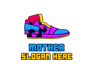 Multicolor Puzzle Shoe Logo